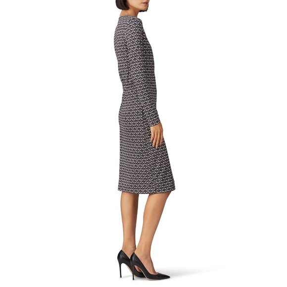 Diane von Furstenberg Womens Karis Silk Faux Wrap Dress Gray Geo Print size 2 - Picture 2 of 14